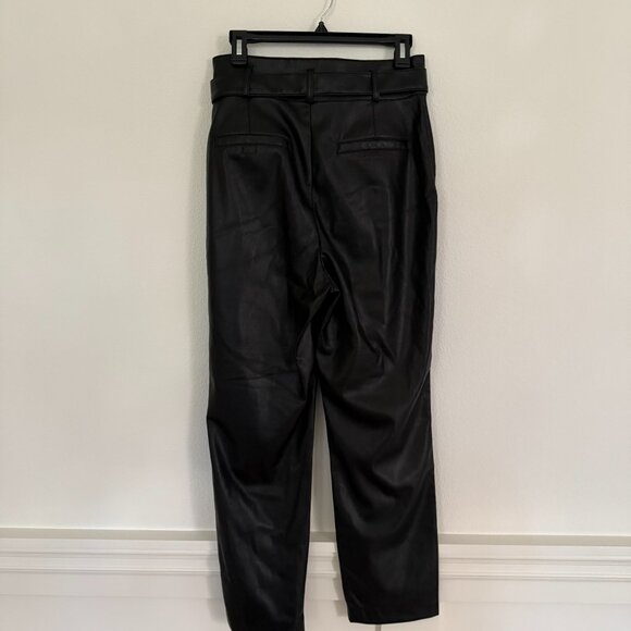 Aritzia Tie Waist Vegan Leather Pants Black Size 8 - Picture 5 of 8